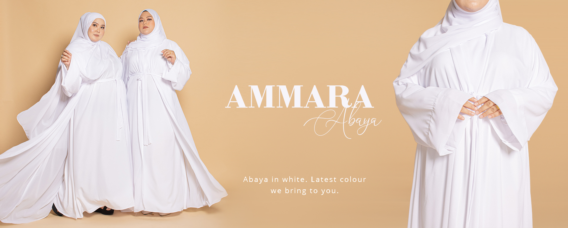 Ammara Abaya Dress (White)